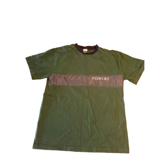 Vintage Nike Tee Mesh Overlay Green XL Gray Tag - Picture 1 of 6